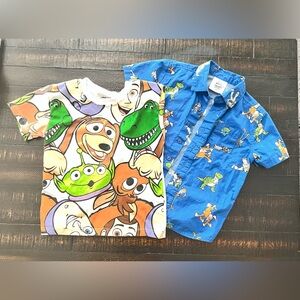 Toy Story Characters Kids Short Sleeve Shirts